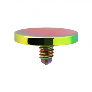 Rainbow Anodized Flat Disc Top for Microdermal Piercing