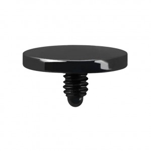 Black Anodized Black-Line Flat Disc Top for Microdermal Piercing