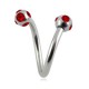 Helix- / Spiral-Piercing Chirurgenstahl 5 Rote Strasssteine