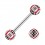 White/Red/Black Mosaic 316L Steel Barbell Tongue Ring
