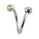 Helix- / Spiral-Piercing Chirurgenstahl 5 Mehrfarbige Strasssteine