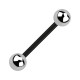 316L Steel Balls Black PTFE Bioflex Tongue Ring Barbell Bar