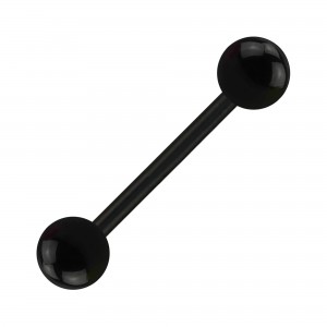 Acrylic Balls PTFE Bioflex Black Tongue Ring Barbell Bar