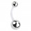 316L Steel Balls Transparent PTFE Bioflex Belly Button Ring Navel Bar