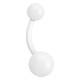Acrylic Balls White PTFE Bioflex Belly Button Ring Navel Bar