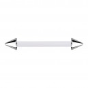316L Steel Spikes White PTFE Bioflex Nipple Barbell Ring Piercing