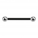 Nipple-Piercing Bioflex PTFE Schwarz Kugeln Stahl 316L