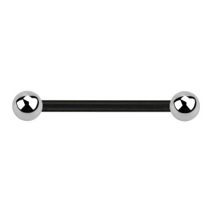 Nipple-Piercing Bioflex PTFE Schwarz Kugeln Stahl 316L