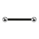 Nipple-Piercing Bioflex PTFE Schwarz Kugeln Stahl 316L