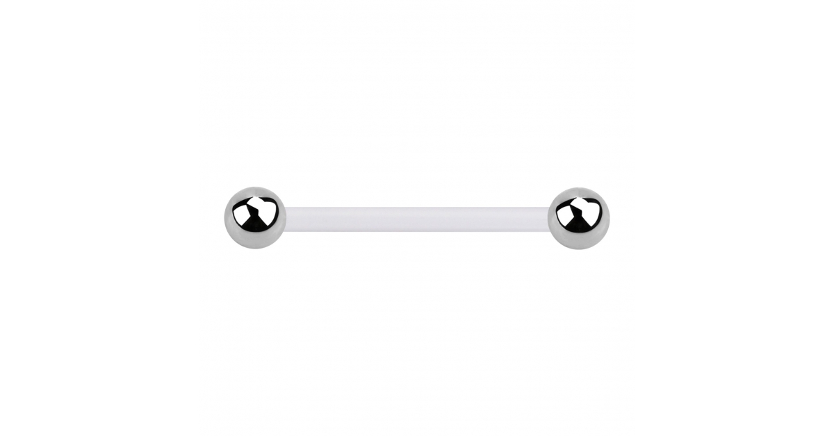 Piercing Téton Bioflex PTFE Blanc Boules Acier 316L