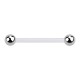 316L Steel Balls White PTFE Bioflex Nipple Barbell Ring Piercing