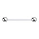 Nipple-Piercing Bioflex PTFE Wei&szlig; Kugeln Stahl 316L
