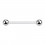 Nipple-Piercing Bioflex PTFE Wei&szlig; Kugeln Stahl 316L