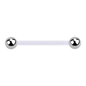 Nipple-Piercing Bioflex PTFE Transparent Kugeln Stahl 316L