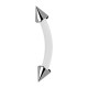 316L Steel Spikes White PTFE Bioflex Eyebrow Ring Curved Bar