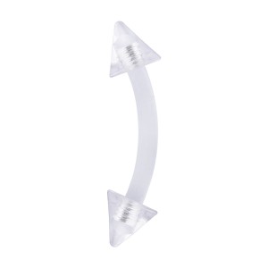 Acrylic Spikes Transparent PTFE Bioflex Eyebrow Ring Curved Bar