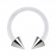 Hufeisen-Piercing Bioflex PTFE Transparent Zwei Spitzen Stahl 316L