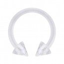 Hufeisen-Piercing Bioflex PTFE Transparent Zwei Spitzen Acryl