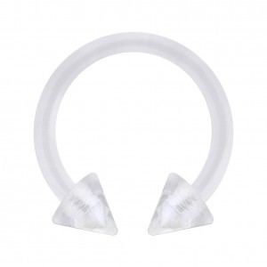 Hufeisen-Piercing Bioflex PTFE Transparent Zwei Spitzen Acryl