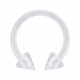 Hufeisen-Piercing Bioflex PTFE Transparent Zwei Spitzen Acryl