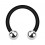 Piercing Hufeisen Bioflex PTFE Schwarz Zwei Kugeln Stahl 316L