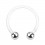 Hufeisen-Piercing Bioflex PTFE Wei&szlig; Zwei Kugeln Stahl 316L