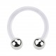 Hufeisen-Piercing Bioflex PTFE Transparent Zwei Kugeln Stahl 316L