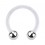 Hufeisen-Piercing Bioflex PTFE Transparent Zwei Kugeln Stahl 316L