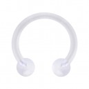 Hufeisen-Piercing Bioflex PTFE Transparent Zwei Kugeln Acryl