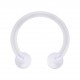 Hufeisen-Piercing Bioflex PTFE Transparent Zwei Kugeln Acryl