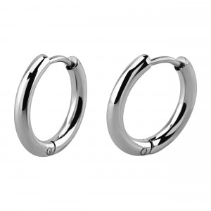 Hinged Clicker Ring 316L Steel Earrings Hoops Ear Pair