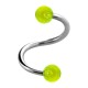 Helix- / Spiral-Piercing Zwei Kugeln Transparent Grün