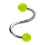 Helix- / Spiral-Piercing Zwei Kugeln Transparent Gr&uuml;n