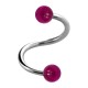 Helix- / Spiral-Piercing Zwei Kugeln Transparent Lila