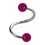 Helix- / Spiral-Piercing Zwei Kugeln Transparent Lila