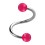 Helix- / Spiral-Piercing Zwei Kugeln Transparent Rosa