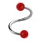 Helix- / Spiral-Piercing Zwei Kugeln Transparent Rot