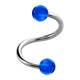 Helix- / Spiral-Piercing Zwei Kugeln Transparent Dunkelblau