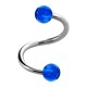 Piercing Espiral / Hélix Dos Bolas Transparente Azul Oscuro