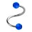 Helix- / Spiral-Piercing Zwei Kugeln Transparent Dunkelblau