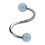 Piercing Spirale / Helix Zwei Kugeln Transparent Hellblau