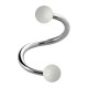 Helix- / Spiral-Piercing Zwei Kugeln Transparent Weiß
