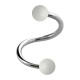 Piercing Espiral / Hélix Dos Bolas Transparente Blanco