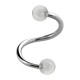 Helix- / Spiral-Piercing Zwei Kugeln Transparent