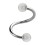 Helix- / Spiral-Piercing Zwei Kugeln Transparent