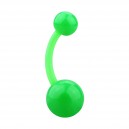 Green Opaque Flexible Bioflex Belly Button Ring Bar Navel