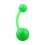Piercing Ombligo Bioflex Flexible Opaco Verde