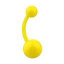 Yellow Opaque Flexible Bioflex Belly Button Ring Bar Navel