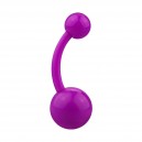 Purple Opaque Flexible Bioflex Belly Button Ring Bar Navel