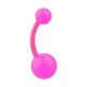 Pink Opaque Flexible Bioflex Belly Button Ring Bar Navel